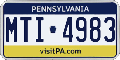 PA license plate MTI4983