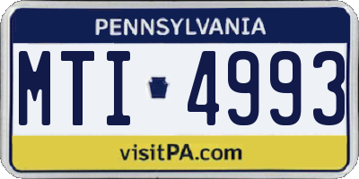 PA license plate MTI4993