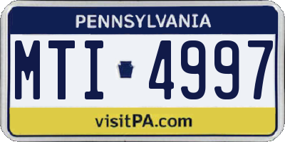 PA license plate MTI4997