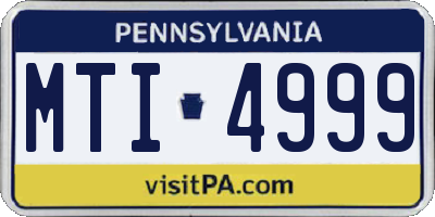 PA license plate MTI4999
