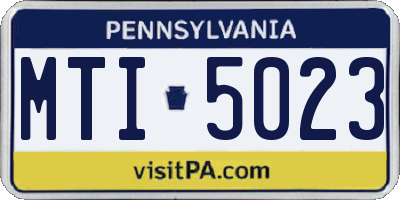 PA license plate MTI5023