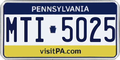 PA license plate MTI5025