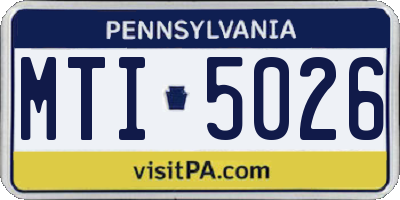 PA license plate MTI5026