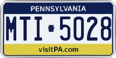 PA license plate MTI5028