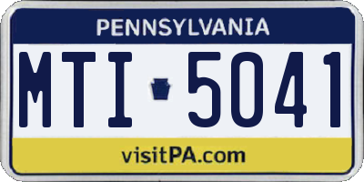 PA license plate MTI5041