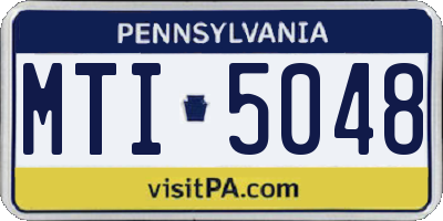 PA license plate MTI5048