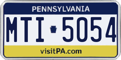 PA license plate MTI5054