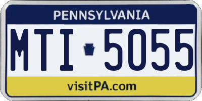 PA license plate MTI5055