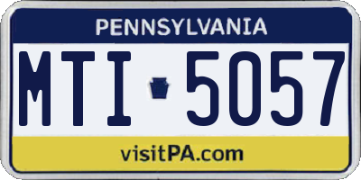 PA license plate MTI5057