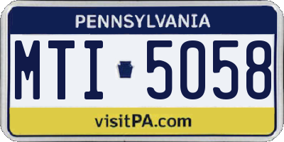 PA license plate MTI5058