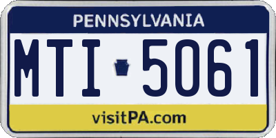 PA license plate MTI5061