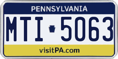PA license plate MTI5063