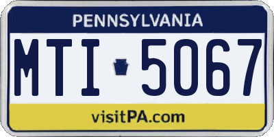 PA license plate MTI5067