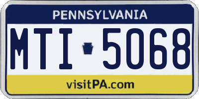 PA license plate MTI5068