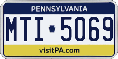 PA license plate MTI5069