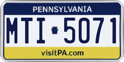 PA license plate MTI5071