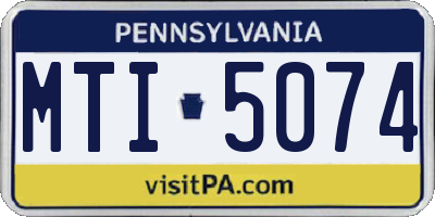 PA license plate MTI5074