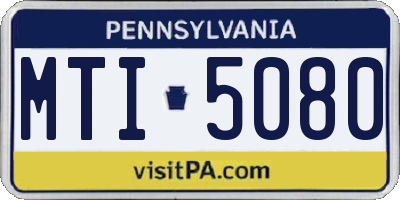 PA license plate MTI5080