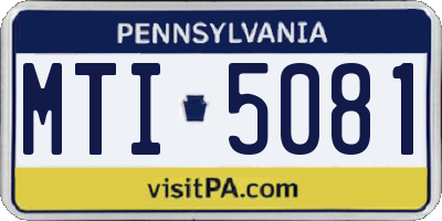 PA license plate MTI5081