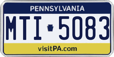 PA license plate MTI5083