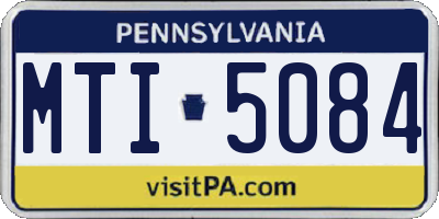 PA license plate MTI5084