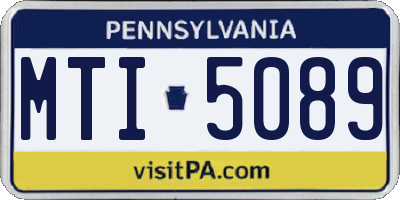 PA license plate MTI5089