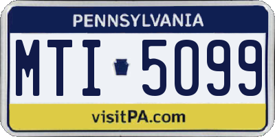 PA license plate MTI5099