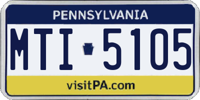 PA license plate MTI5105