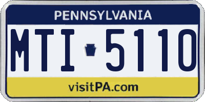 PA license plate MTI5110