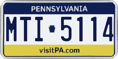 PA license plate MTI5114