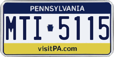 PA license plate MTI5115