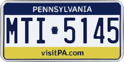 PA license plate MTI5145