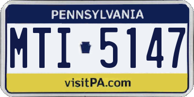PA license plate MTI5147