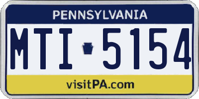 PA license plate MTI5154
