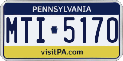 PA license plate MTI5170