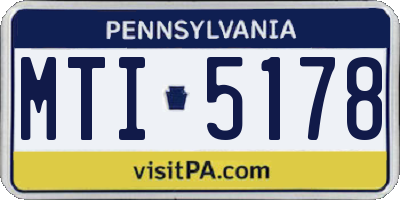PA license plate MTI5178