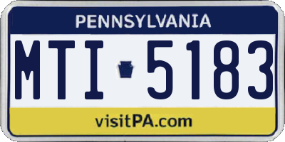 PA license plate MTI5183