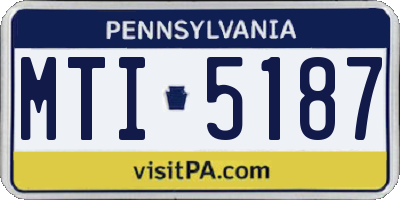 PA license plate MTI5187