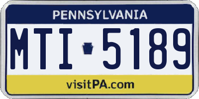 PA license plate MTI5189