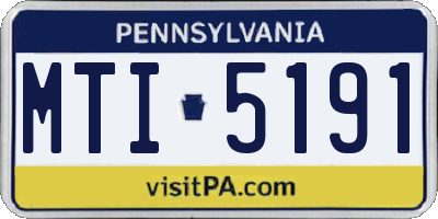 PA license plate MTI5191