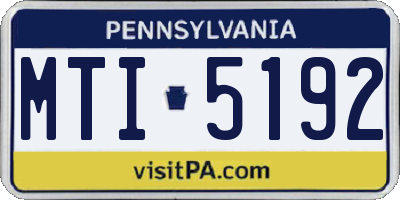 PA license plate MTI5192