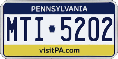 PA license plate MTI5202
