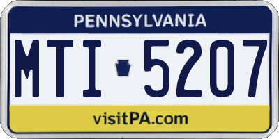 PA license plate MTI5207