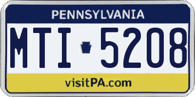 PA license plate MTI5208
