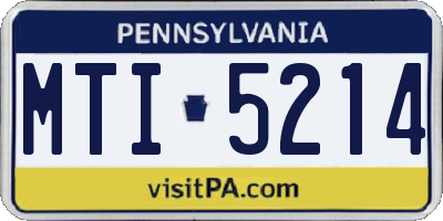 PA license plate MTI5214