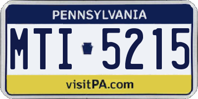 PA license plate MTI5215