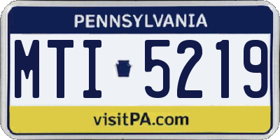 PA license plate MTI5219