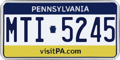 PA license plate MTI5245