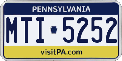PA license plate MTI5252