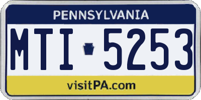 PA license plate MTI5253